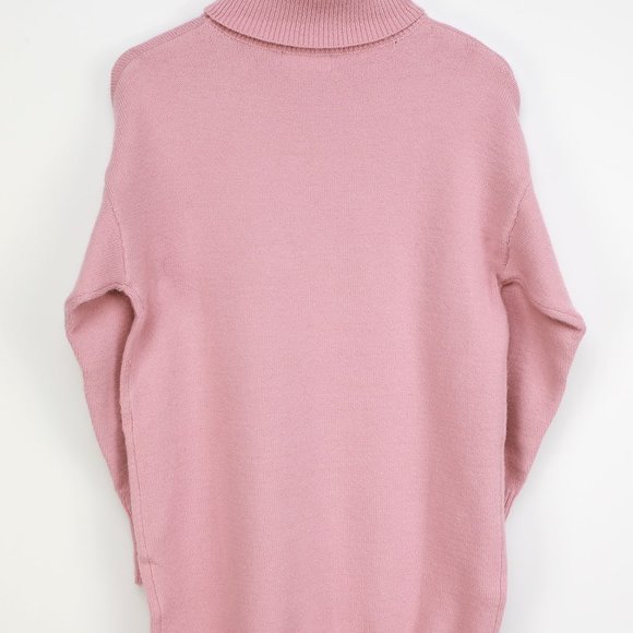 NWT LULUS BLUSH PINK KNIT TURTLENECK SWEATER DRESS - Picture 5 of 6